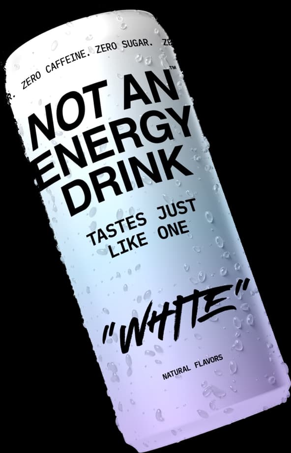 WHITE can of Not An Energy Drink